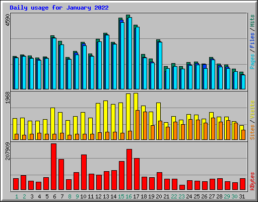 Daily usage for January 2022