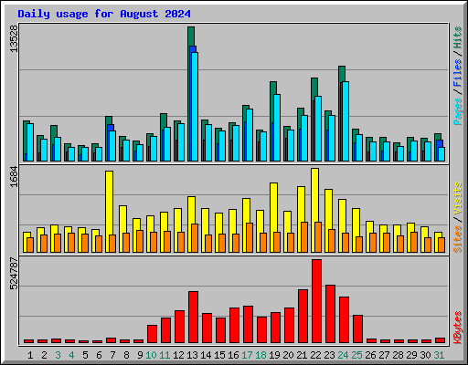 Daily usage for August 2024