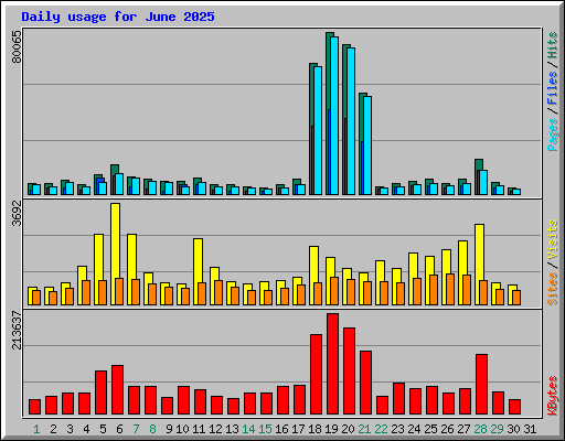 Daily usage for June 2025