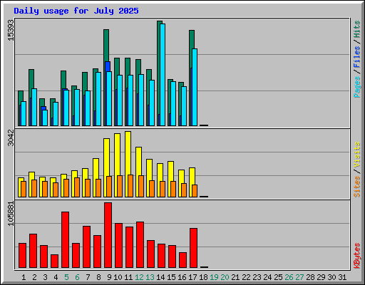 Daily usage for July 2025