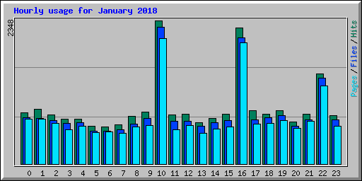 Hourly usage for January 2018